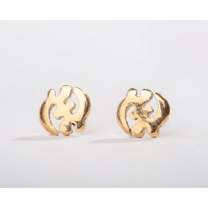 18kt yellow gold Gye Nyame Adinkra Stud Earrings