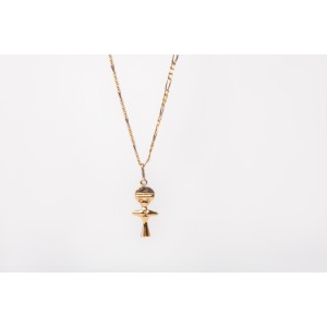 18kt yellow gold Akuaba Adinkra Necklace