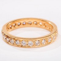 18kt Yellow Gold eternity ring with Cubic Zirconia Stones