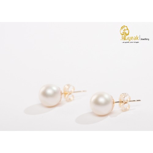 21A PEARL CRYSTAL MEDIUM CC STUD EARRINGS LIGHT GOLD HARDWARE – AYAINLOVE  CURATED LUXURIES