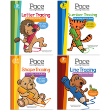 Pace LR Line, Number, Letter and Shape Tracing Activity Books (Set of 4)